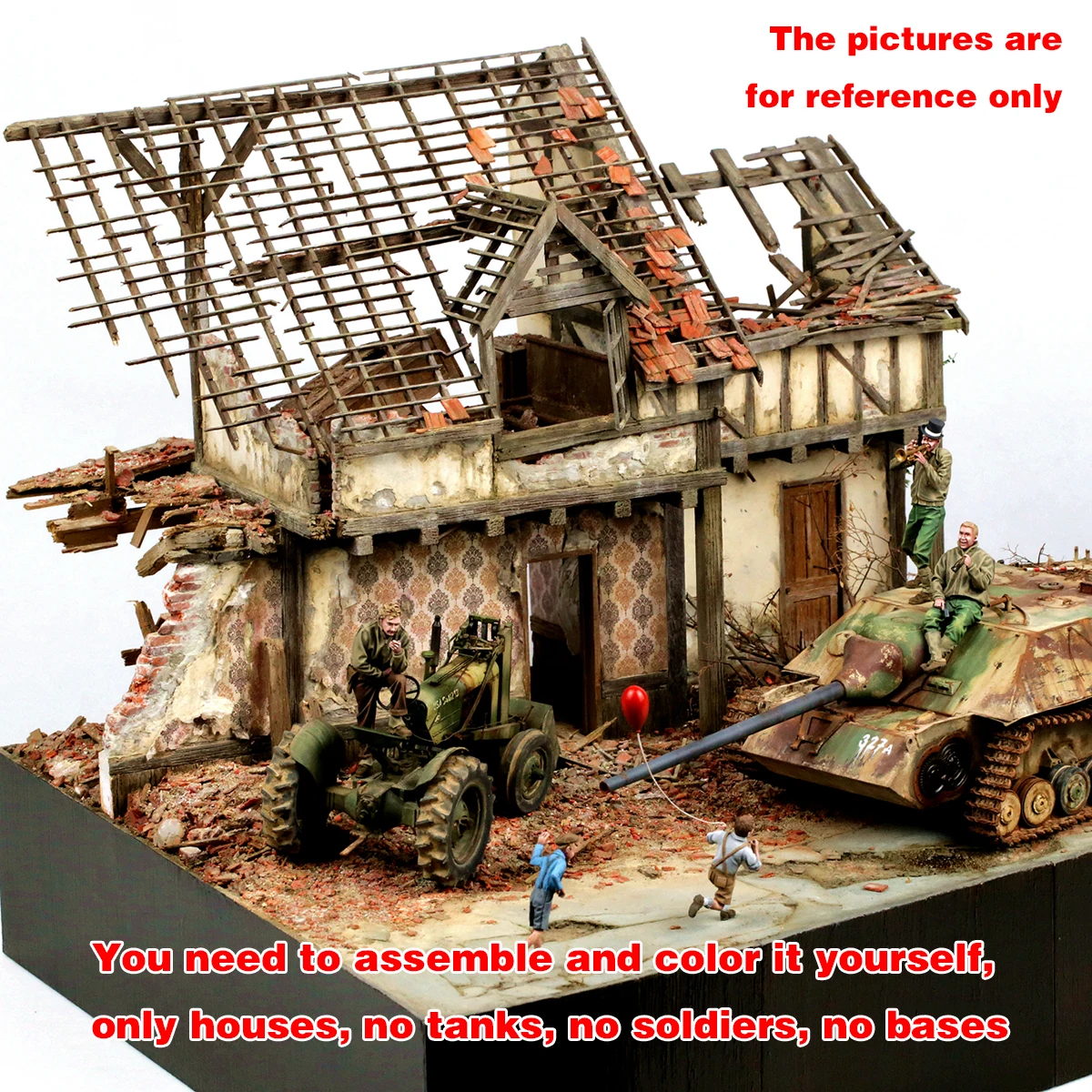 조립식 건축 모형 모래 테이블 건축 부품 유럽 시골 건물 디오라마 스케일 모형 키트 1/35