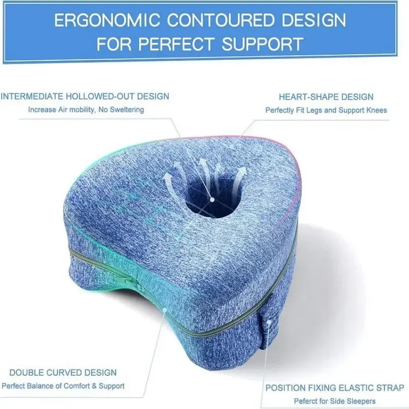 Leg Pillow Memory Cotton Leg Pillow Sleeping Orthopedic Sciatica Back Hip Joint For Pain Relief Thigh Leg Pad Cushion Home Foam