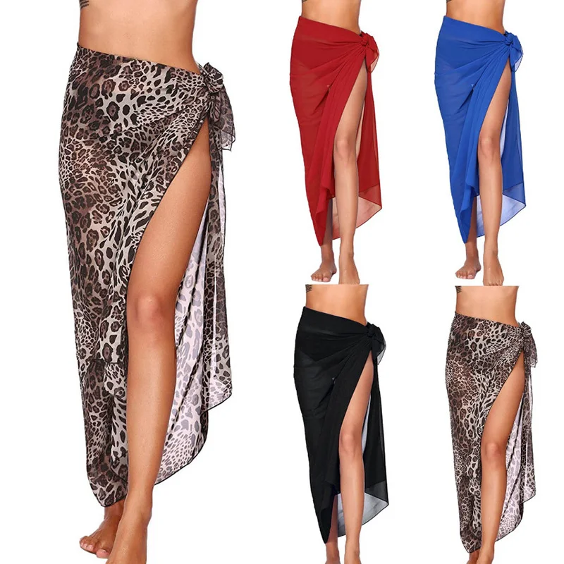 

Womens Beach Long&Short Short Skirt Sarong Swimsuit Coverups Summer Bikini Wrap Sheer Scarf for Swimwear Cover-ups