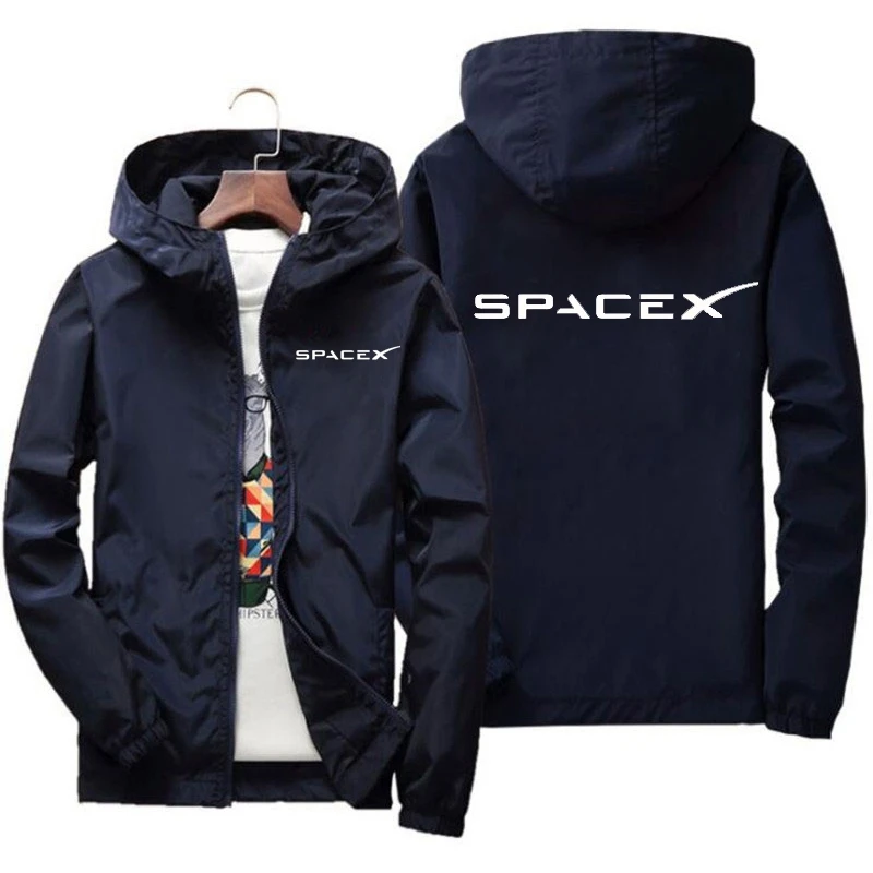 2024 Mens SpaceX Space X Logo Hoodies Printing Casual Spring and Autumn Protective Racing Suits Sport Zipper Jacket Coats