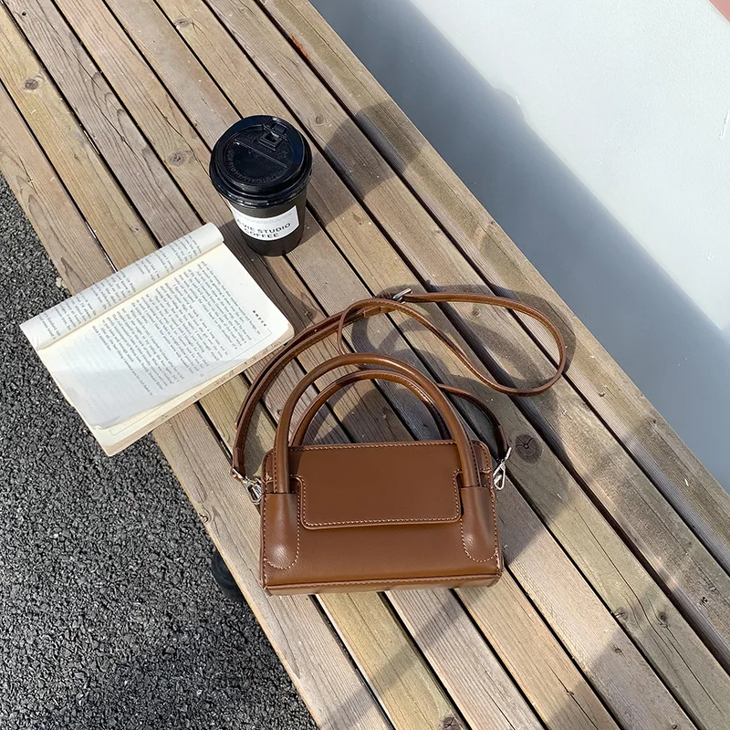 2023 Shoulder Bag Handbag Trend Design Square Solid Color Bags for Women Crossbody Bag PU Faux Leather Texture Casual All-match