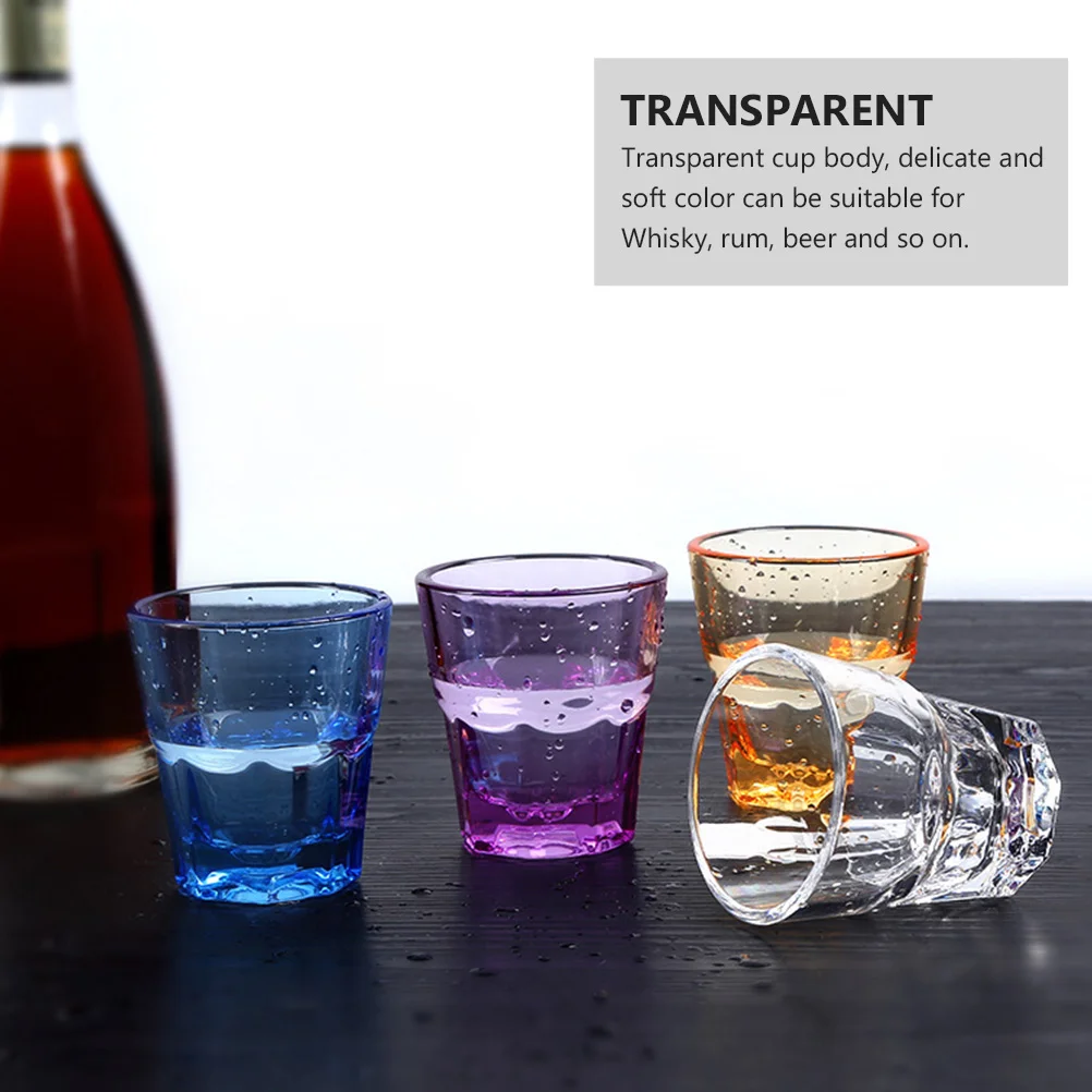4 Pcs Acrylic Cup Mug Coffee Whiskey Cups Reusable