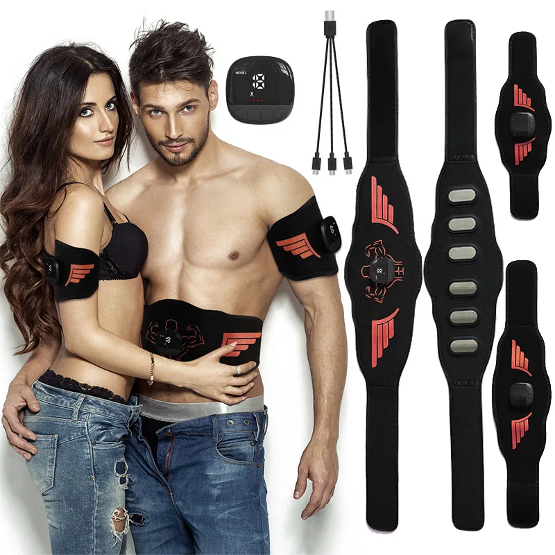 Muscle Stimulator EMS Abs Abdominal Trainer Belt Muscle Toner Display Calorie Consumption Body Slim Weight Loss Fitness Training