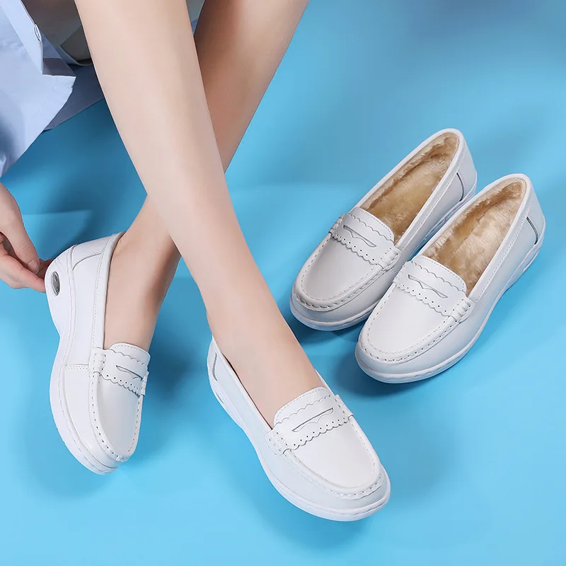 Sneakers Women Nurse White Shoes Women Comfortable Breathable Walking Shoes Female Flats Footwear Slip-On Casual Shoes