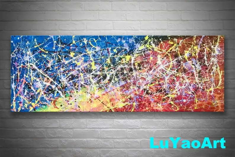 Metal Modern Wall Decor,Extra Large Wall . Unique Painting. Jackson Pollock Style Big Painting. Abstract Wall Art. Contemporary.