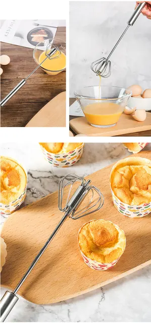 Ycolew Manual Mixer Semi Automatic Whisk Egg Scrambler, Multifunctional Egg  Beater Egg Mixer, Stainless Steel Hand Mixer for Mixing Eggs & Drinks 