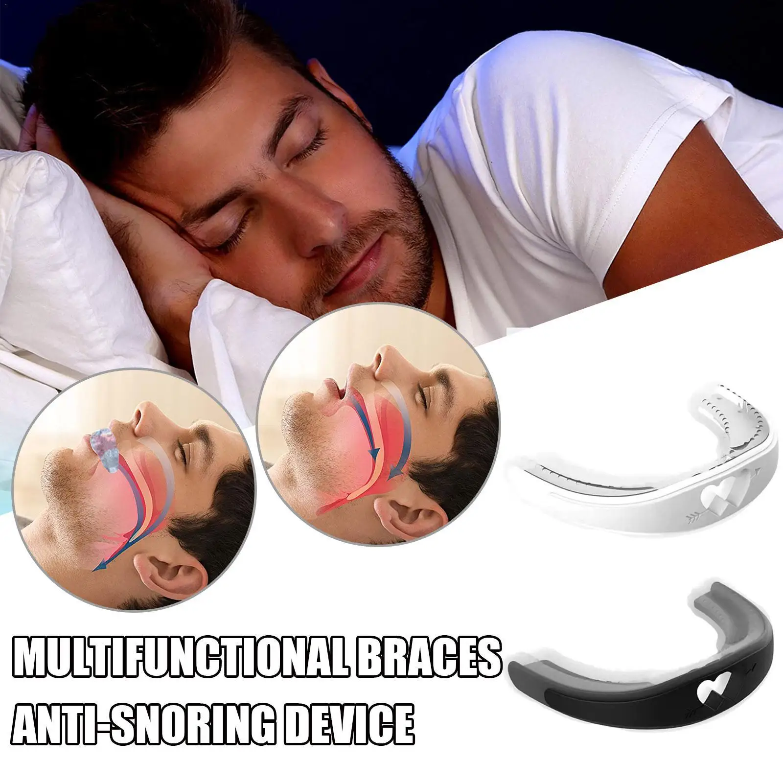 Anti-snoring Anti Snore Device Braces Apnea Guard Bruxism Tray Sleeping ...
