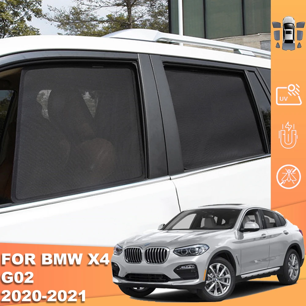 

For BMW X4 G02 F98 2018-2023 Car Sunshade Shield Front Windshield Mesh Curtain Rear Side Baby Seat Window Sun Shade Visor