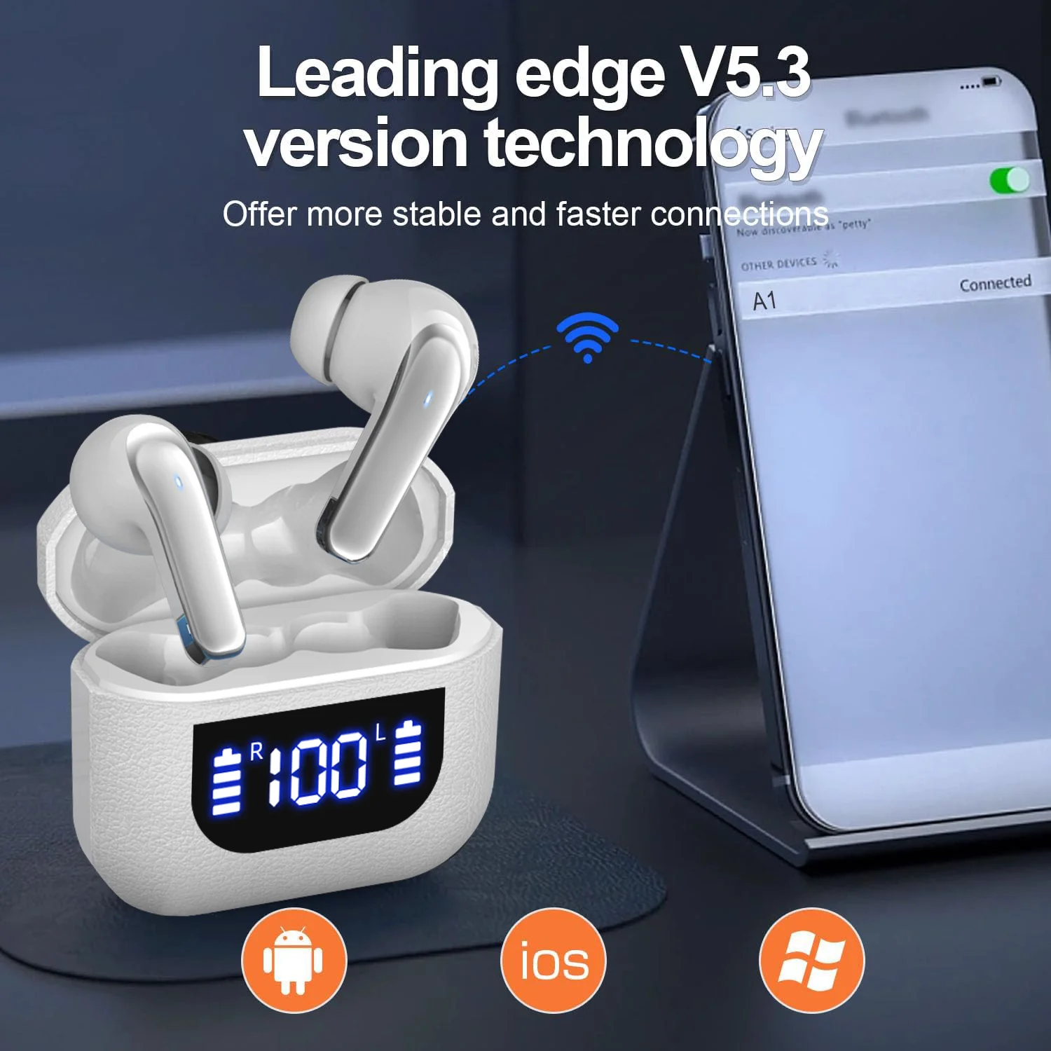 TWS K07 wireless earphones, heavy bass stereo noise reduction for calls, ultra-long battery life, low-latency game mode 5