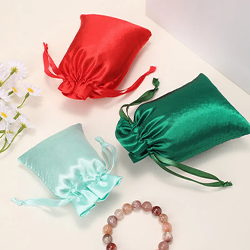 50 satin drawstring drawstring drawstring drawstring bags, colored Ding bags, colored Ding cloth bags, customizable logos 5