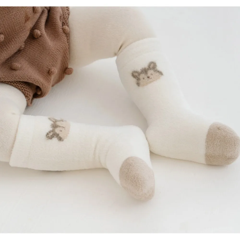 5Pairs Kids Scoks Autumn Winter Girls Warm Thicken Cotton Socks Unisex Boys Girls Cute Cartoon Animal Socks 0-5Years