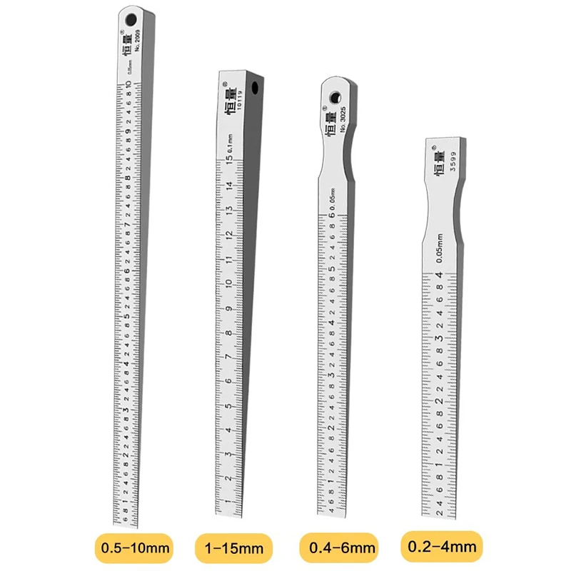 Stainless Steel Slope Ruler Flatness Detection Feeler Gauge Gap Detection Ruler Slope Gauge Gap Wedge Feeler 0.05