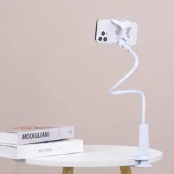 Flexible 70cm Phone Holder Stand with 360° Adjustable Clamp (WHITE)