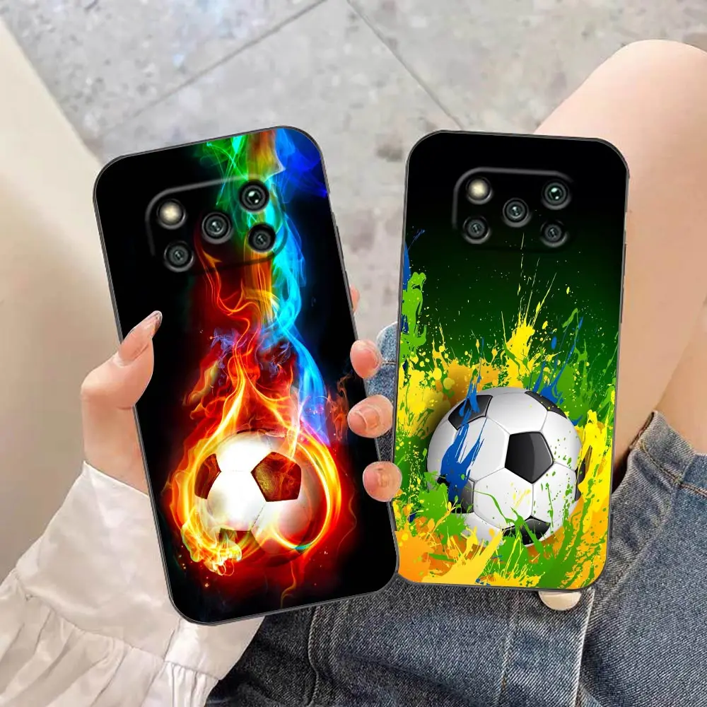 Passion Football World Soccer Phone Case Per Xiaomi Poco X5 X4 X3 M5 M4 M3 F5 F4 F3 Gt Pro Nfc Black Shark 5 Mix 4 Case Funda