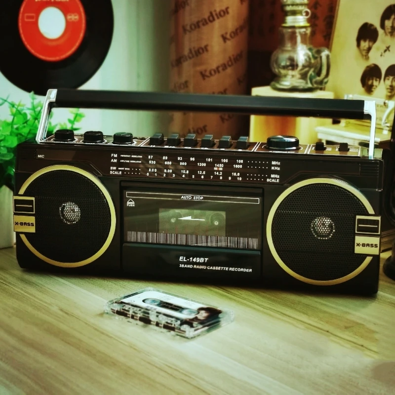 Retro Style AM/FM/SW 3 Band Radio Tap Recorder Reproductor De Cassette Player With Usb Sd Slot Mp3 Music Bluetooth Speaker