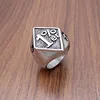 Free Shipping Gothic 316L Stainless Steel Silver Color Black 1% er Biker Ring Men's Letter Biker Rings 3
