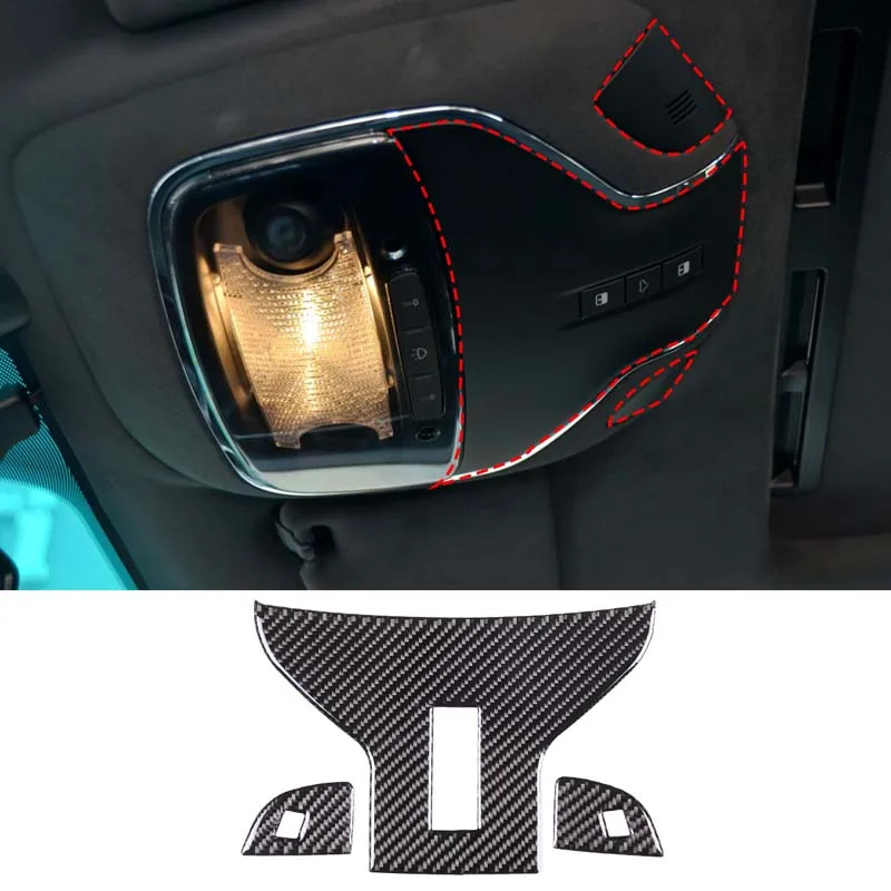 

For Maserati Ghibli Quattroporte 2014-2015 Soft Carbon Fiber Car Styling Car Front Reading Light Panel Sticker Car Accessories