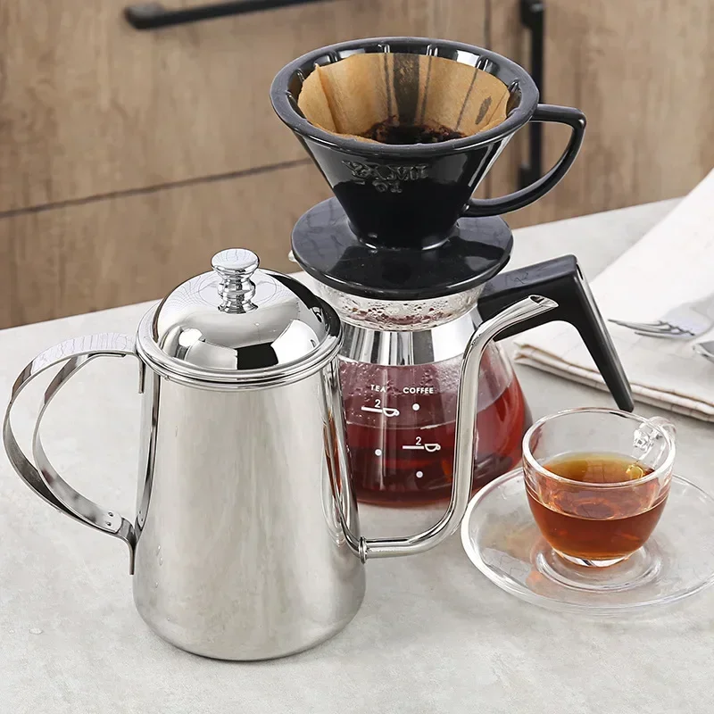 1pc Moka Pot Outdoor American Coffee Pot Household Stainless Steel Coffee  Pot Extraction Coffee Pot Outdoor Kettle Teapot