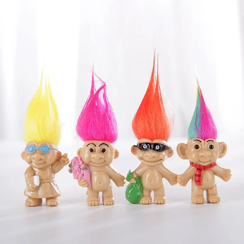 8 Stks/set Anime Trolls Action Figure Poppen Kleurrijke Haar Duivel Modellen Troll Figuras Speelgoed Voor Kinderen Gift