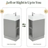 Small Bathroom Vanity with Sink, Freestanding Bathroom Vanity with Toilet Paper Holder & 1 Door, Wood Bathroom Cabinet 5