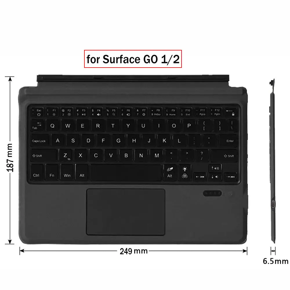 Backlit Wireless Keyboard for Microsoft Surface Pro 7 6 5 4 3 7+ teclados sem fio inalambrico Bluetooth Touchpad Keyboard Tablet computer keyboard for android mobile
