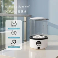 Nouvelle machine à laver portable USB pour sous-vêtements, 2L, entièrement automatique, pour chaussettes, avec seau de lavage déshydratant 5