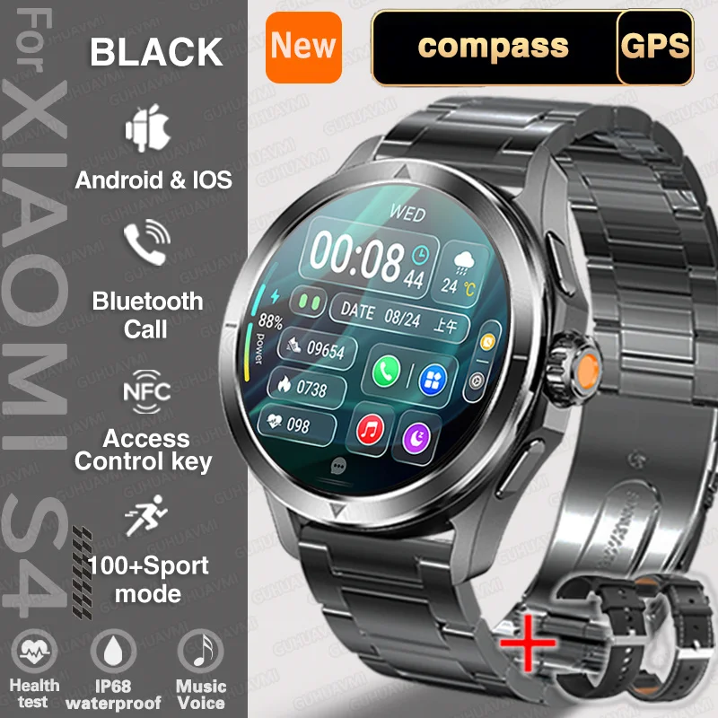 New S4 Ultra AMOLED Outdoor Sports Watch GPS Tracker Heart Rate Waterproof Men - Picture 28 of 36