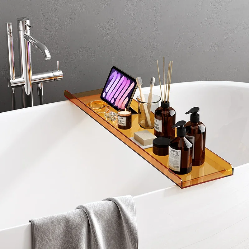 Extendable Bathtub Trays Multifunctional Shelf European Plastic Bathtub Trays Transparent Bandejas Storage Organizer WW50BT