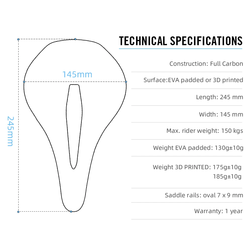 Ryet RT06 Carbon 3D Printed Saddle 145MM 130g 7*9 Bike Seating For Men Women Triathlon Road MTB Mountain Gravel Cycling Parts - Image 5