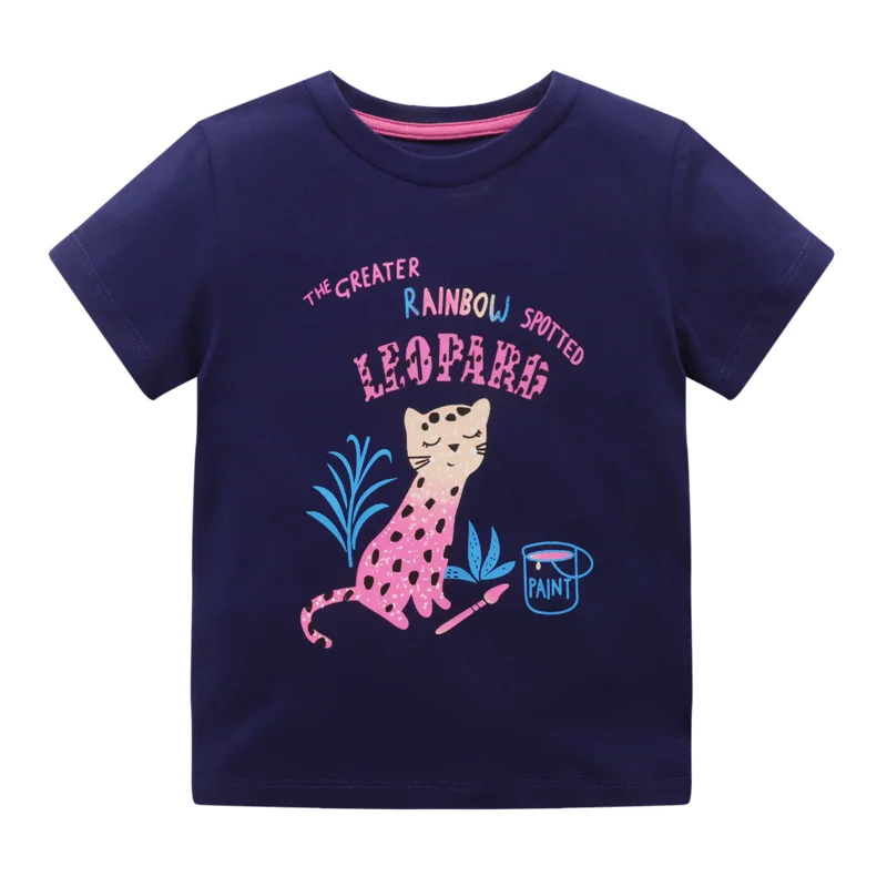 Jumping Meters Modische Sommer-T-Shirts für Mädchen mit Tiermotiven, Babykleidung, kurzärmelige T-Shirts für Kleinkinder und Kinder – Detail 15