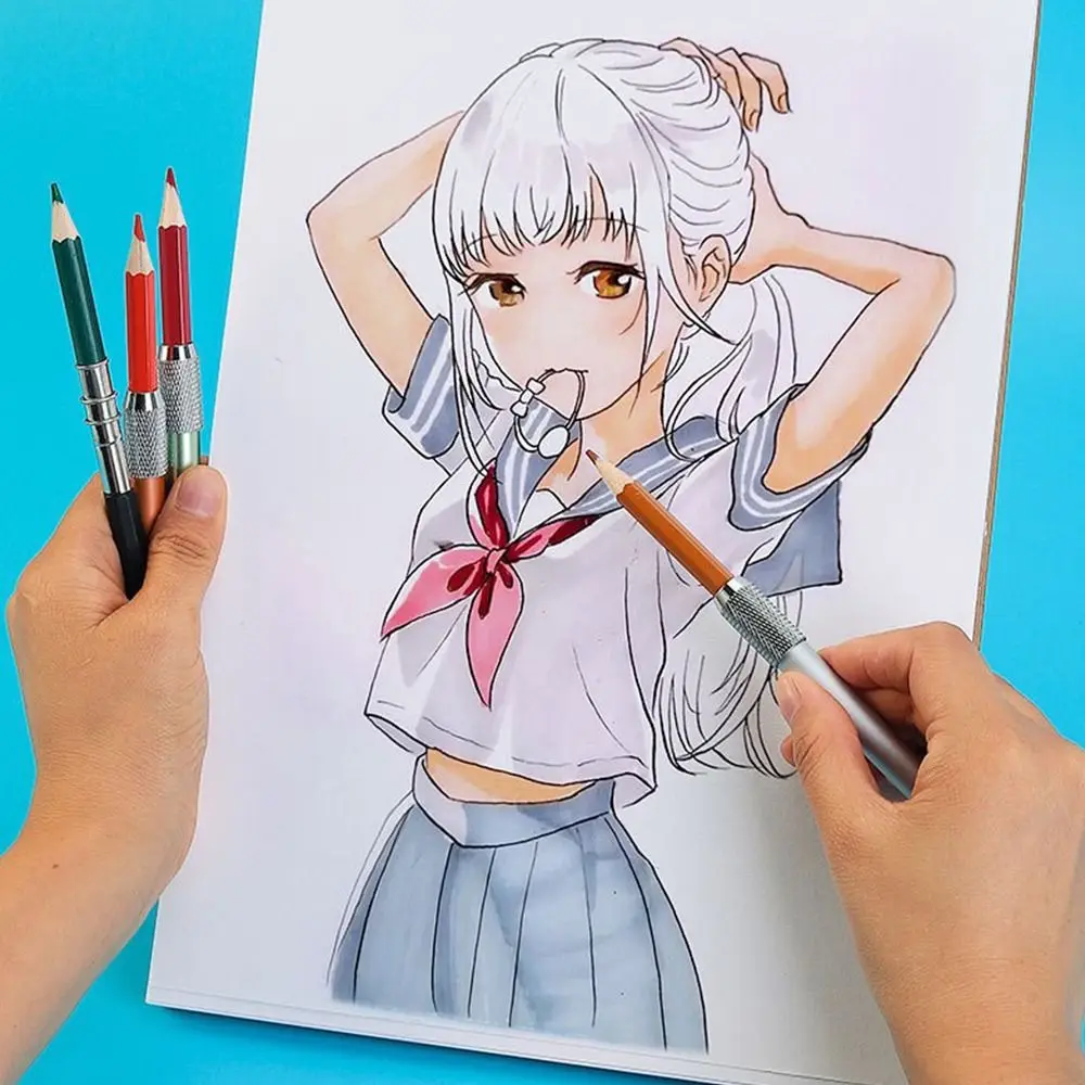 새로운 금속 연필 연장기 범용 경량 연필 연장 홀더 조절 가능한 연필 길이 학생/예술가용