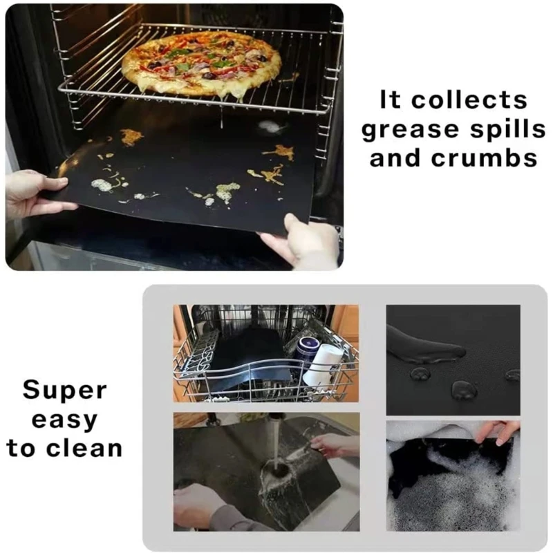 Non-stick Oven Baking Mat Reusable Oven Liners Heat Resistant Protector Mat 4 Pcs for SP101/201 Cooking Accessory electric oven thermostat oven solenoid valve oven bulb lamp oven door spring