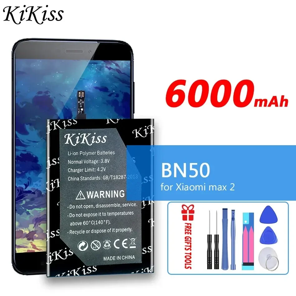 

Мощная батарея 6000 мАч KiKiss BN50 для Xiaomi max2 max 2 Batteria