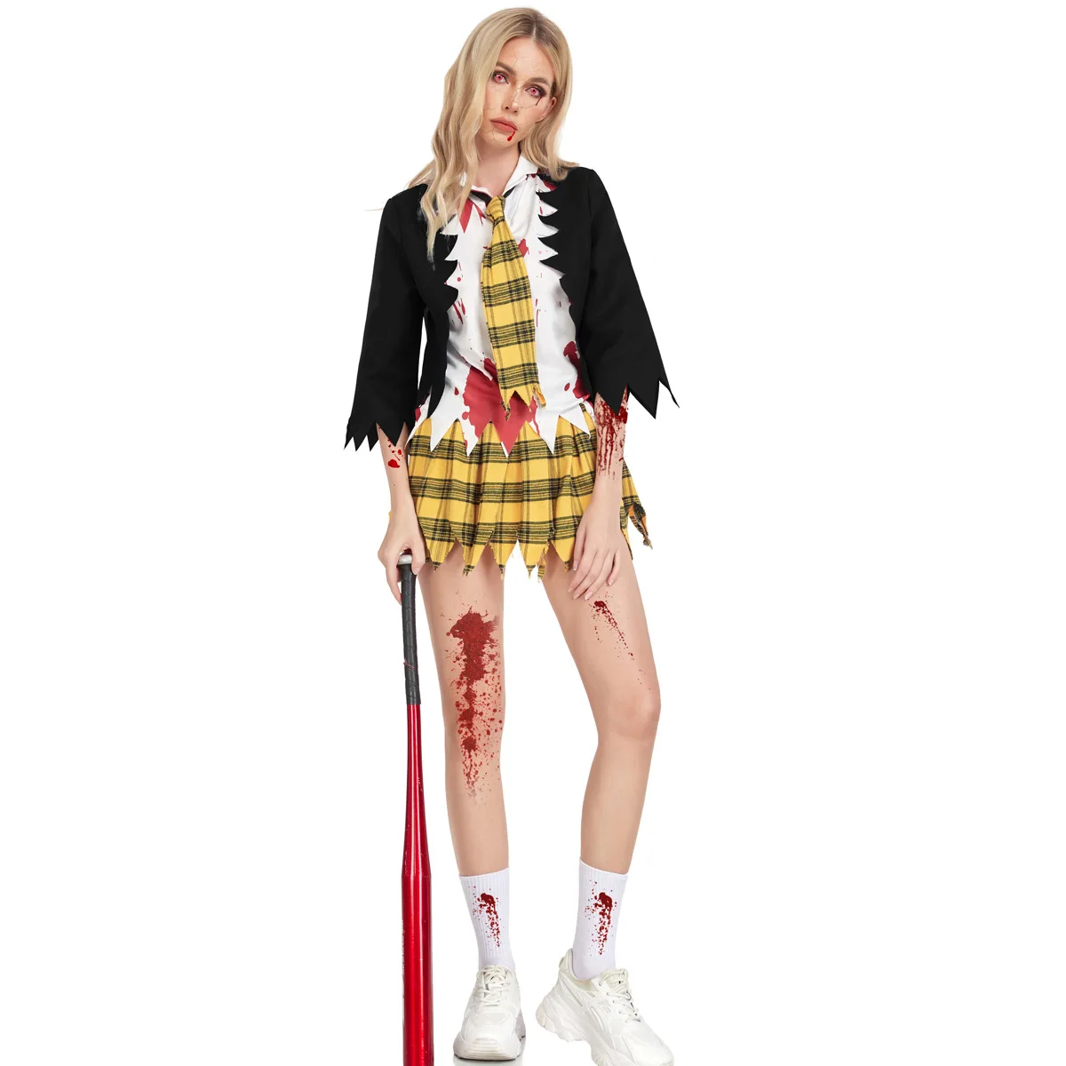 

Halloween Adult Female Zombie Student Bloody Horror Campus Cosplay Costume