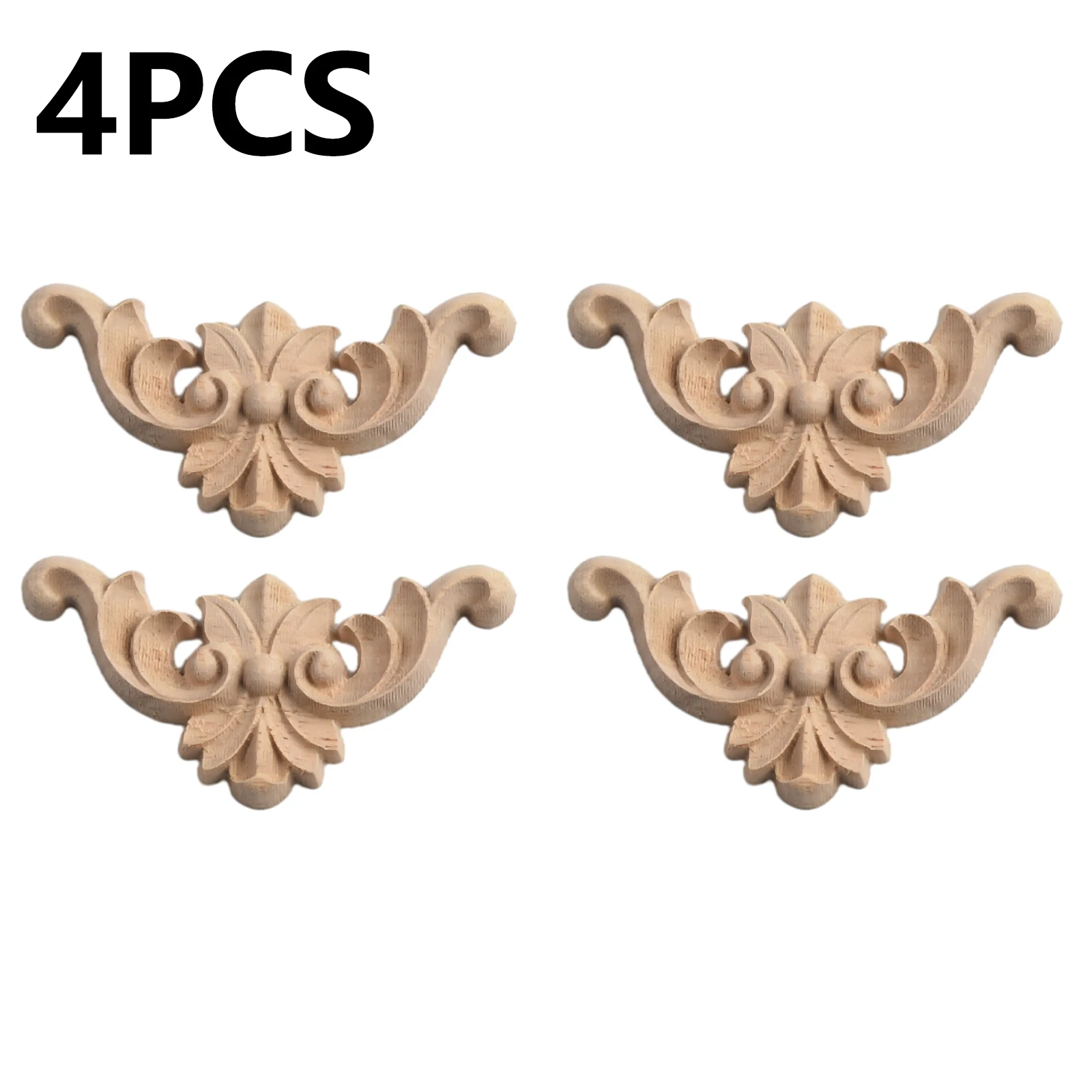 

4x Wooden Carved Corner Onlay Furniture Applique Mouldings Decal DIY Home Decor Furniture Cabinet Door Eurepo Style