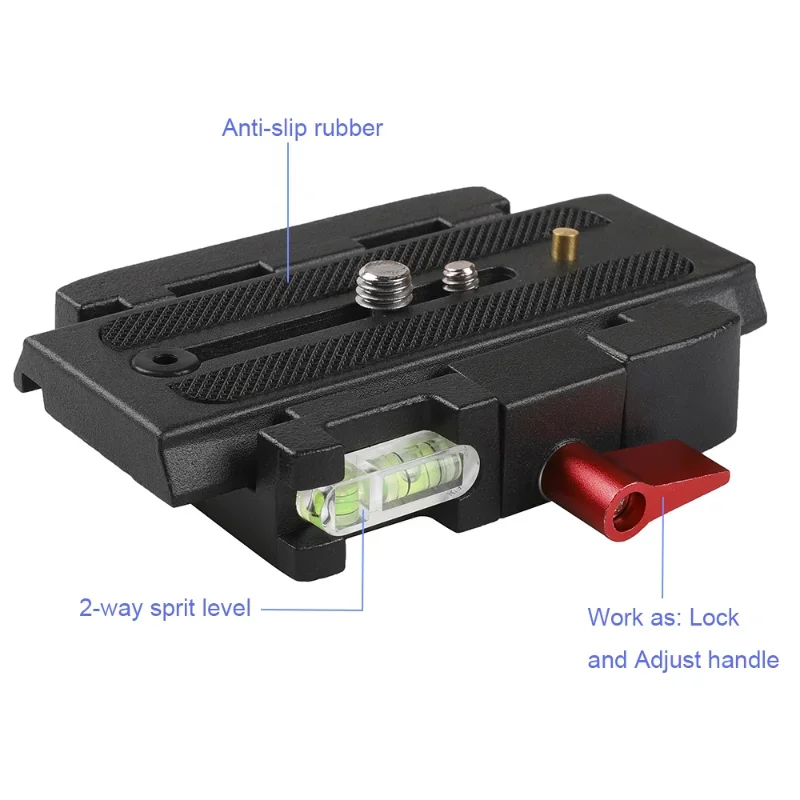 

TTQuick Release Plate Aluminum W/QR Clamp Adapter Set 3/8"&1/4" Screw Hole &Bubble Level for Acra Swiss Camerassss4