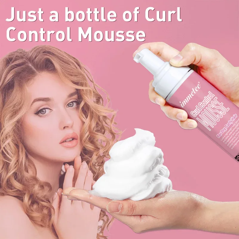 200ml Curly Hair Mousse Strong Hold Hair Foam Mousse Frizz-free Professional Styling Mousse For Wig Braids Women Men Kids