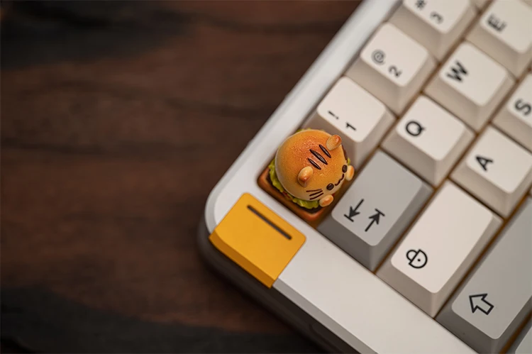 Handmade Cat Burger Keycaps, eixo transversal MX,