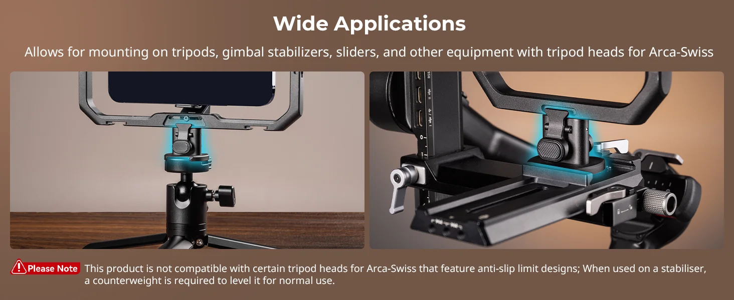 H11 Quick Release Adapter (Arca) for Tripods Gimbal Stabilizers Sliders Equipmen