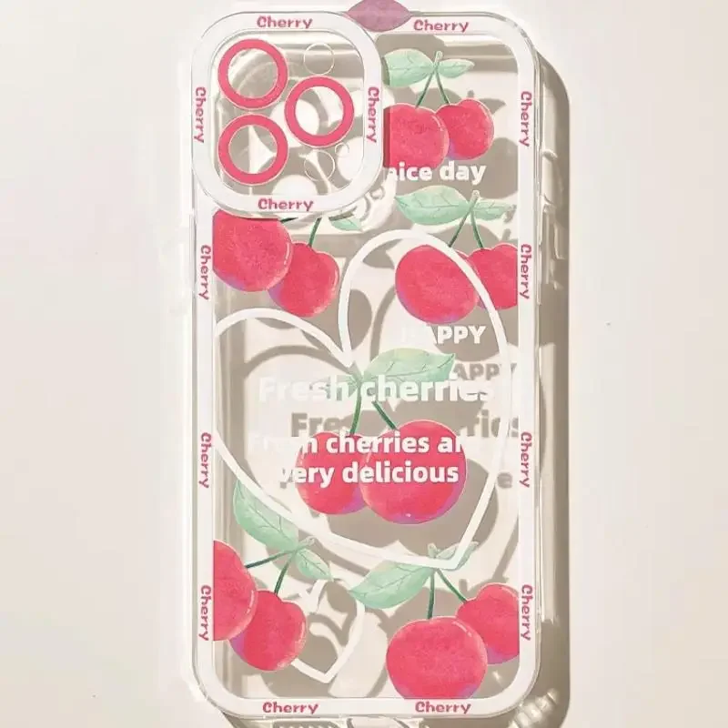 Elegant Red Cherry Floral Phone Case Cover