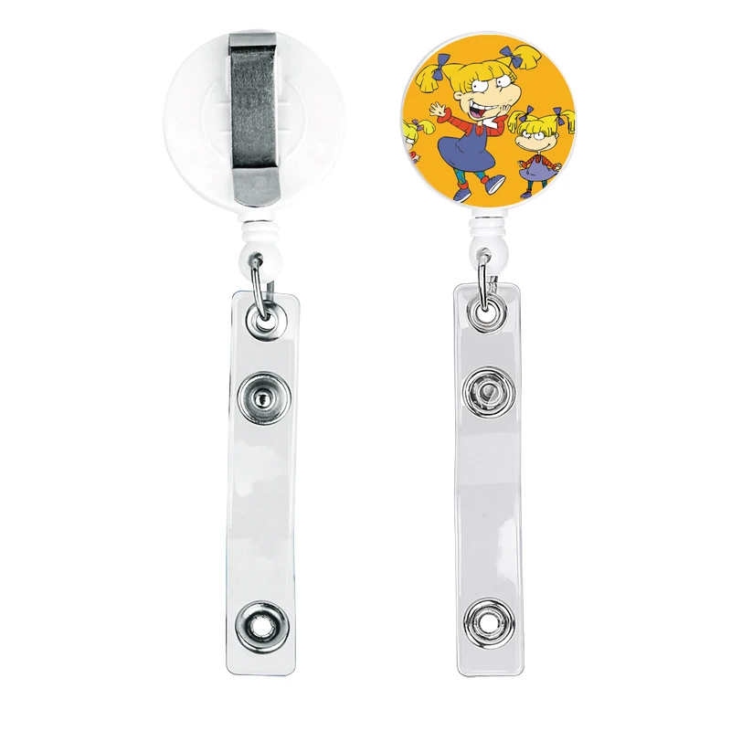 Cartoon Card Holder Retractable clip Students Cardholders Identity Card Badge  Reel Clip Boys Girls horizontal credential