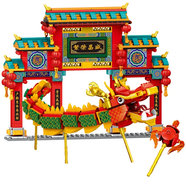 LEGO & Bricksauna z-décennie s de construction, nouvel an chinois, plus  sombre que les enfants, jouets, cadeau, 40466 - AliExpress