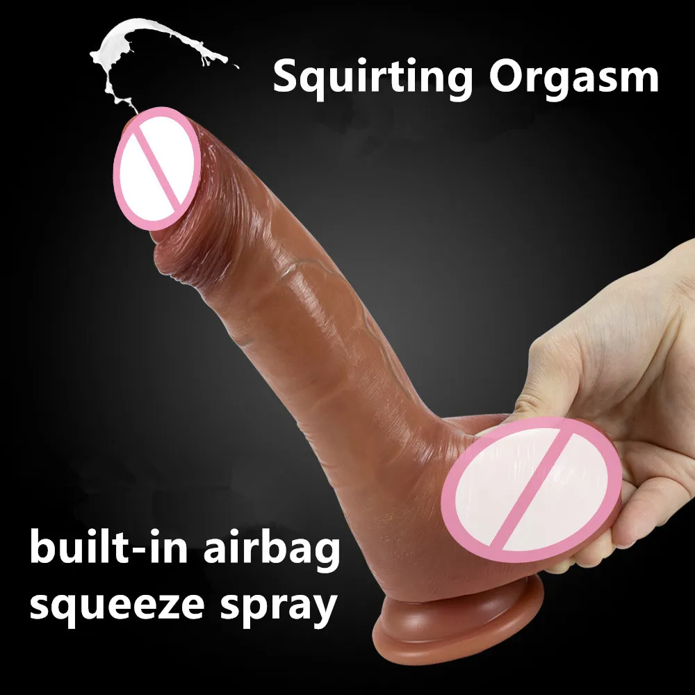 Silicone Cum Squirt Dildo 2023 Strapon 52mm Big Dildos 22cm Realistic Penis Dick Adult Toys For Women Strap-On Dildo Anal Gay