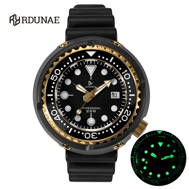 Montre mécanique automatique noire pour homme avec date