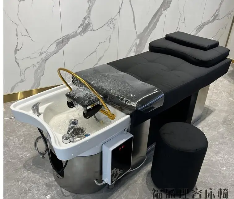 Barber shop shampoo bed ceramic basin hair salon special Thai flat massage shampoo bed factory direct