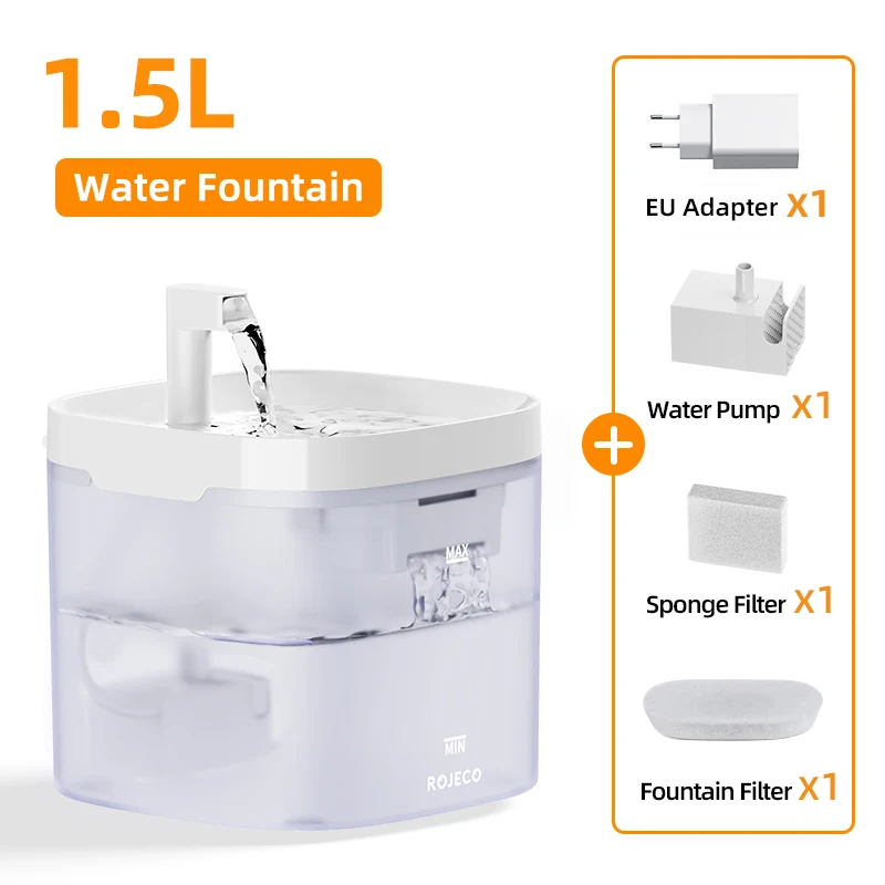 ROJECO Smart Cat Water Fountain Automatic Pet Water Dispenser For thumbnail 1