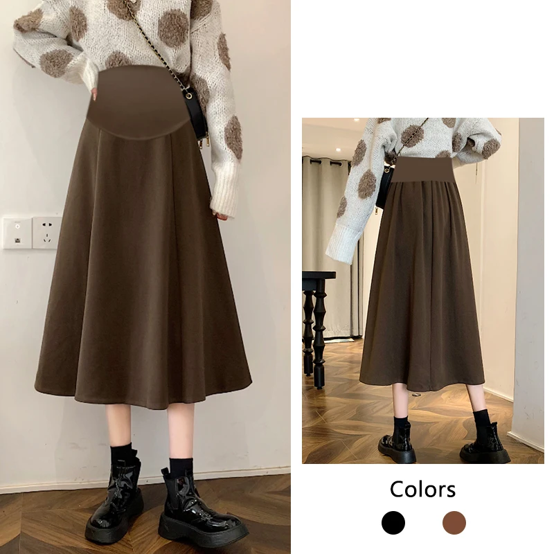 Workplace Cotton Long Maternity Half Skirts for Pregnant Large Size Pregnancy Women Clothes