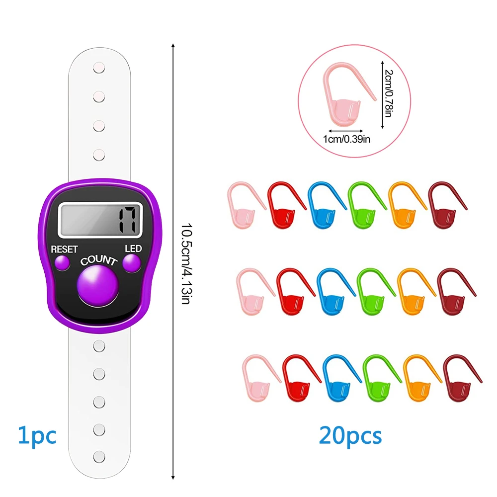 Compteur numérique de rangées de tricot LCD, point de Crochet, compteur de  doigts avec sangle 0-9999 -  France