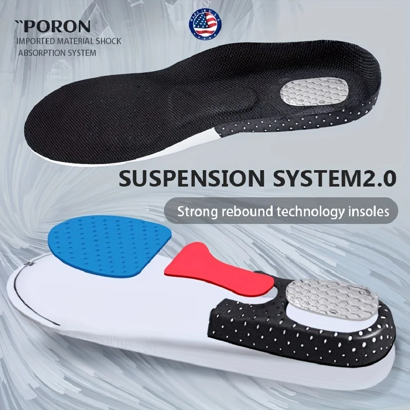 Shock Absorption Silica Gel Insoles Pair Orthotic Arch Support
