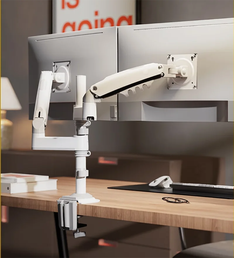 NB H180 Double Monitor Desk Holder Arm Gas Spring Full Motion 17'-27' LCD TV Mount Ergonomic Dual Arm Clamp Bracket 2-9kgs Each — view 6